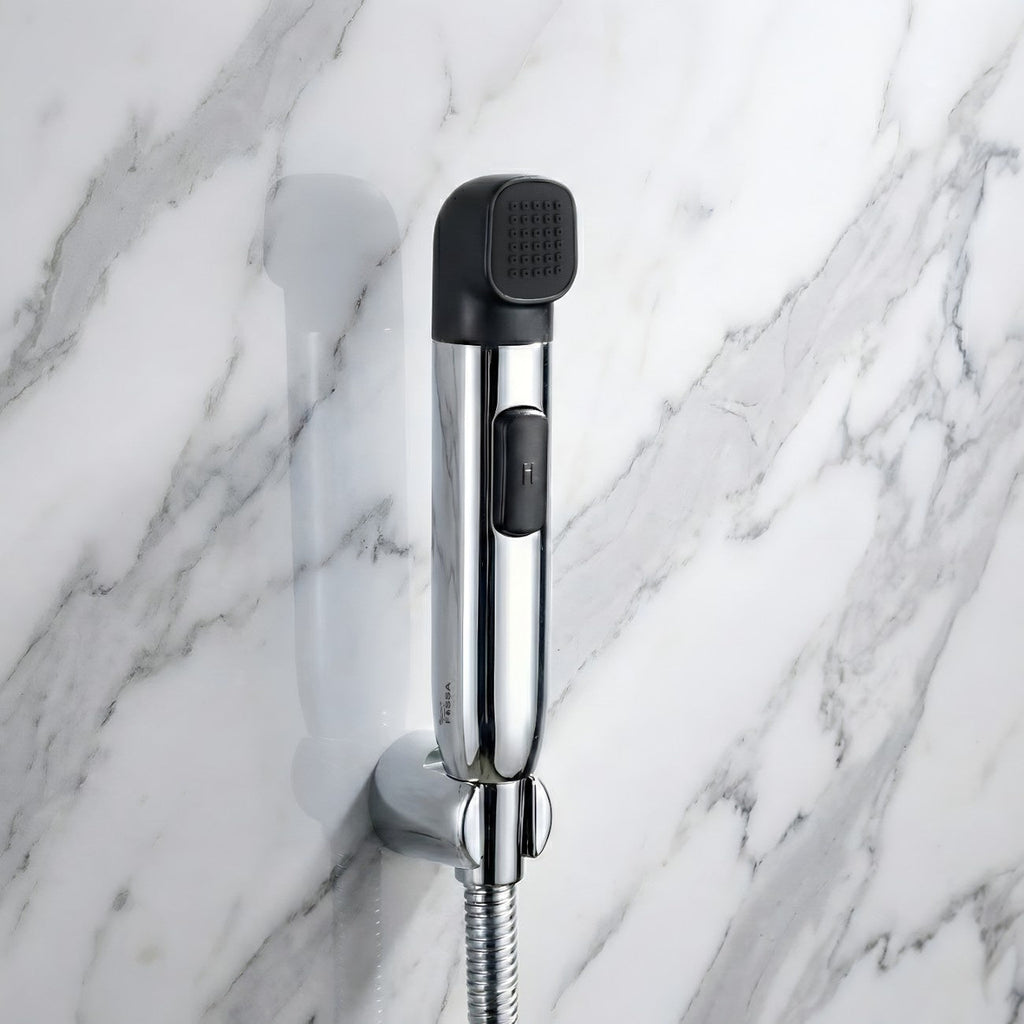 Krave Black ABS Dual Function Health Faucet with 1 Meter 304-Grade SS Hose Pipe & Hook-0